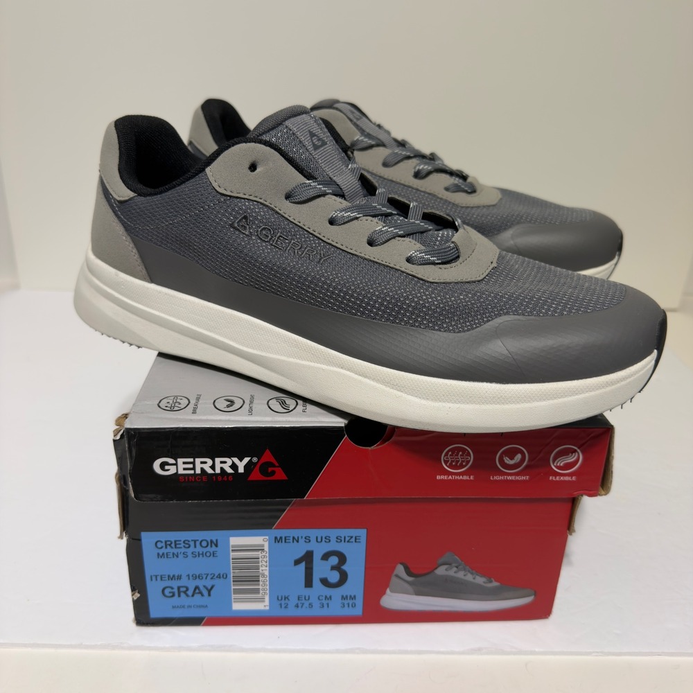 New Gerry Creston Mens Shoe Gray Sneakers Lightweight Breathable Size 13 1967240